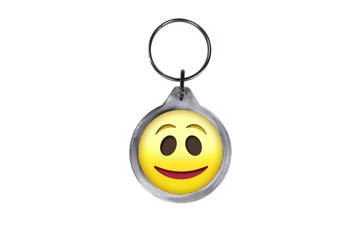 Emoticon Emoji günstig Kaufen-ResKey Schlüsselanhänger rund Emoji Emoticon Smiley Emojis beidseitig bedruckt Lächeln. ResKey Schlüsselanhänger rund Emoji Emoticon Smiley Emojis beidseitig bedruckt Lächeln <![CDATA[Runder Schlüsselanhänger mit beidseitig