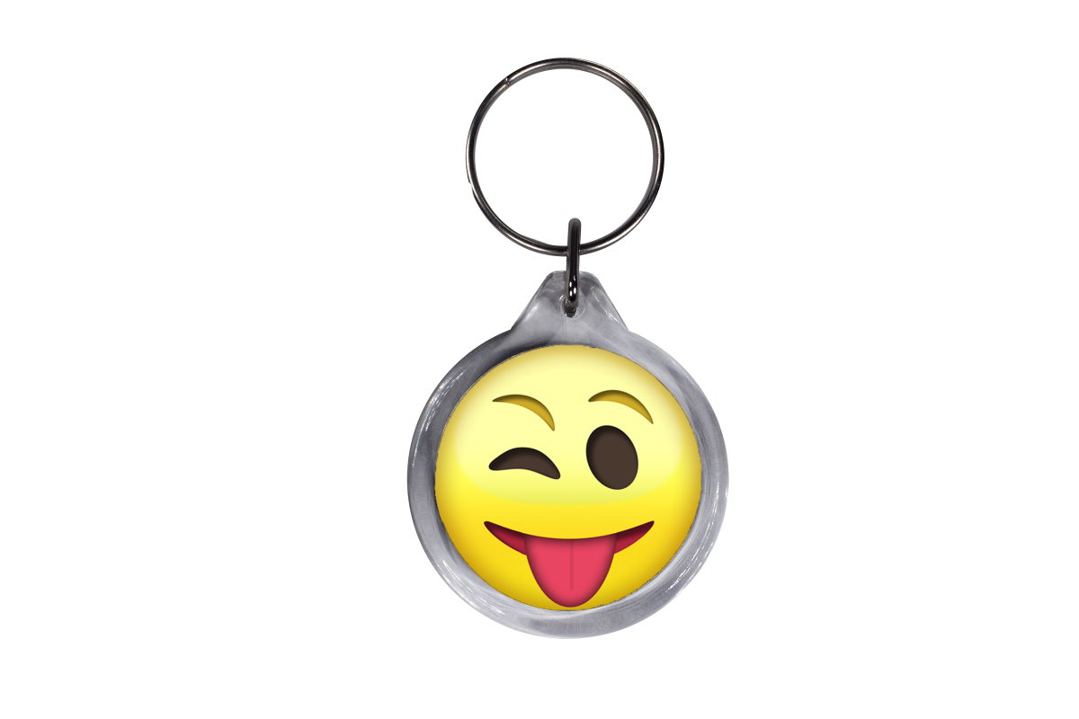 Emoji günstig Kaufen-ResKey Schlüsselanhänger rund Emoji Emoticon Smiley Emojis beidseitig bedruckt Zunge. ResKey Schlüsselanhänger rund Emoji Emoticon Smiley Emojis beidseitig bedruckt Zunge <![CDATA[Runder Schlüsselanhänger mit beidseitigem Bildmotiv a