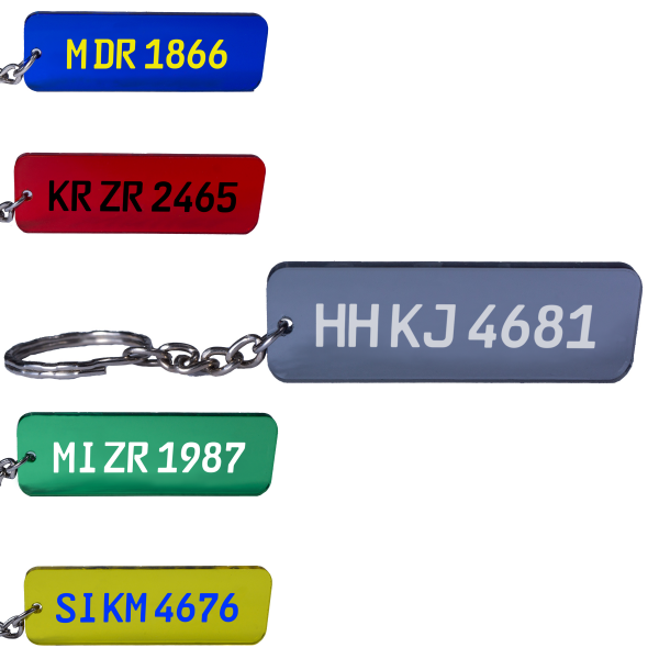 KFZ Kennzeichen Schlüsselanhänger Nummernschild Autoschild personalisiert individuell farbig Gravur