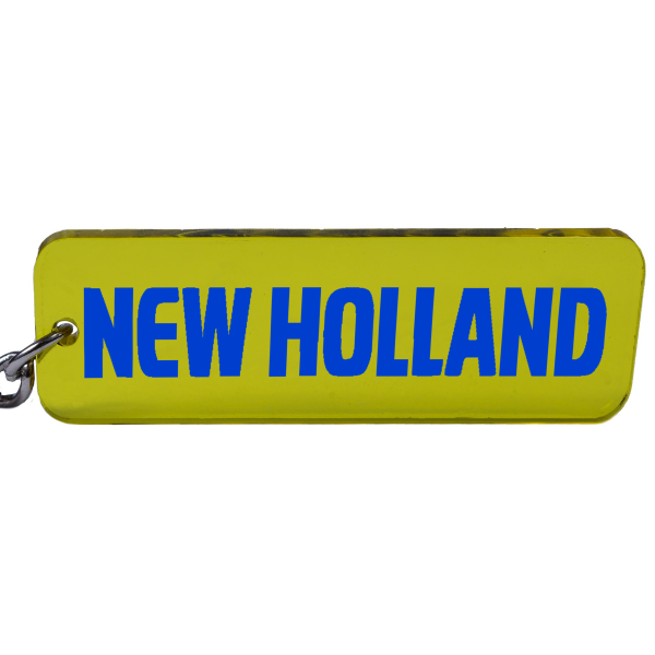 New Holland Trecker Traktor Schlüsselanhänger Emblem in Blau/Gelb