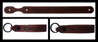 Leder Schlüsselanhänger mit Name Wunschname personalisiert individuell farbig Gravur Braun