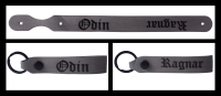 Leder Schlüsselanhänger mit Name Wunschname personalisiert individuell farbig Gravur Grau