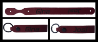 Leder Schlüsselanhänger mit Name Wunschname personalisiert individuell farbig Gravur Rot