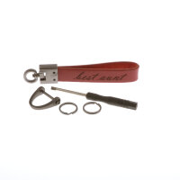 Leder Schlüsselanhänger mit Name Wunschname personalisiert individuell farbig Gravur Rot