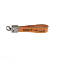 Leder Schlüsselanhänger mit Name Wunschname personalisiert individuell farbig Gravur Orange