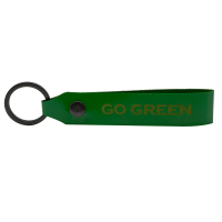 GO GREEN - safe the planet Schlüsselanhänger aus LKW Planenstoff upcicling