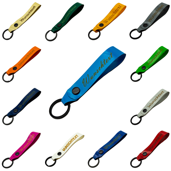 Schlüsselanhänger mit Name Wunschname personalisiert individuell aus LKW Planenstoff farbig