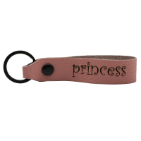 Princess Leder Schlüsselanhänger graviert Pink Rosa