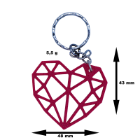 Polygon Herz 3D rot Schlüsselanhänger als...